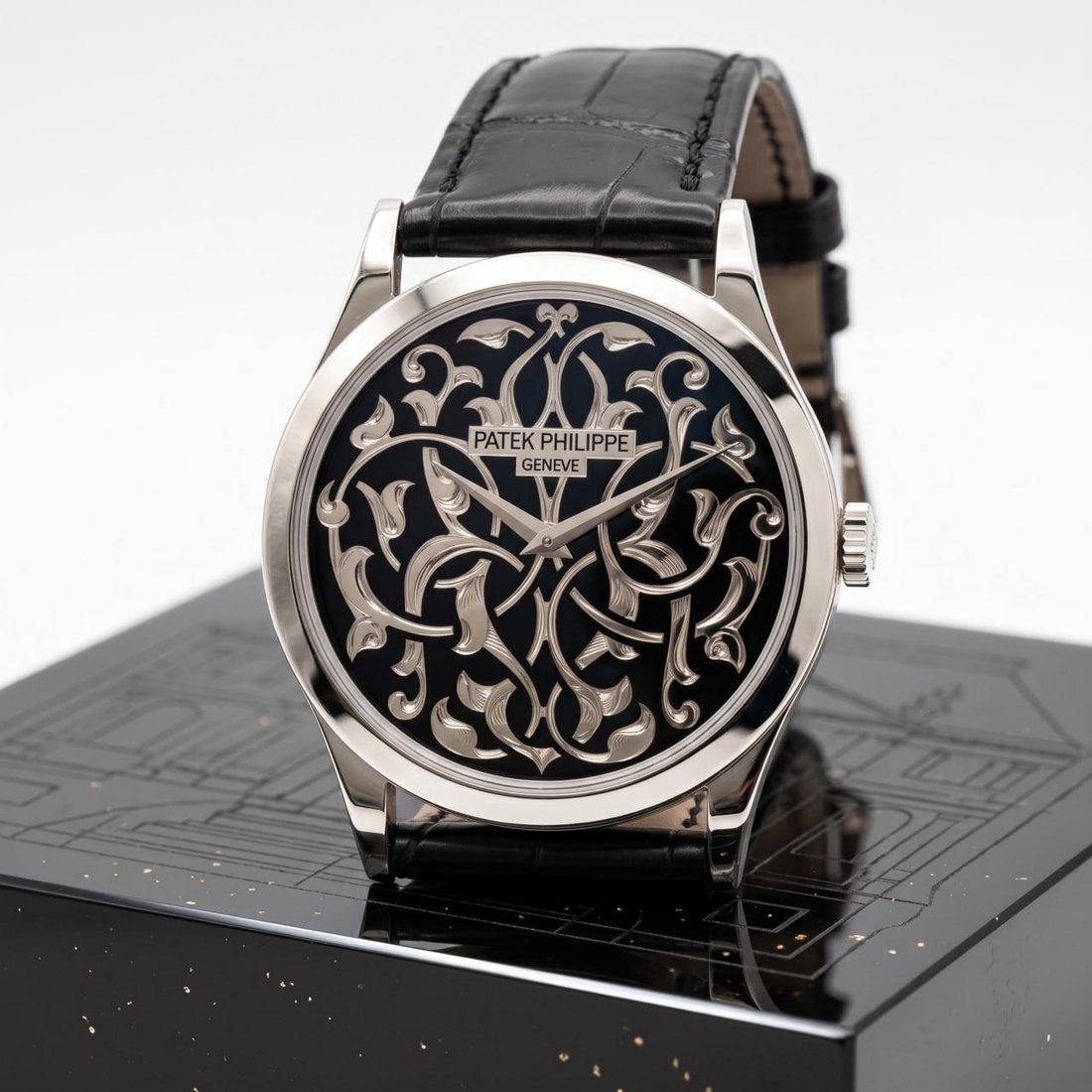 Patek Philippe Calatrava with an engraved dial