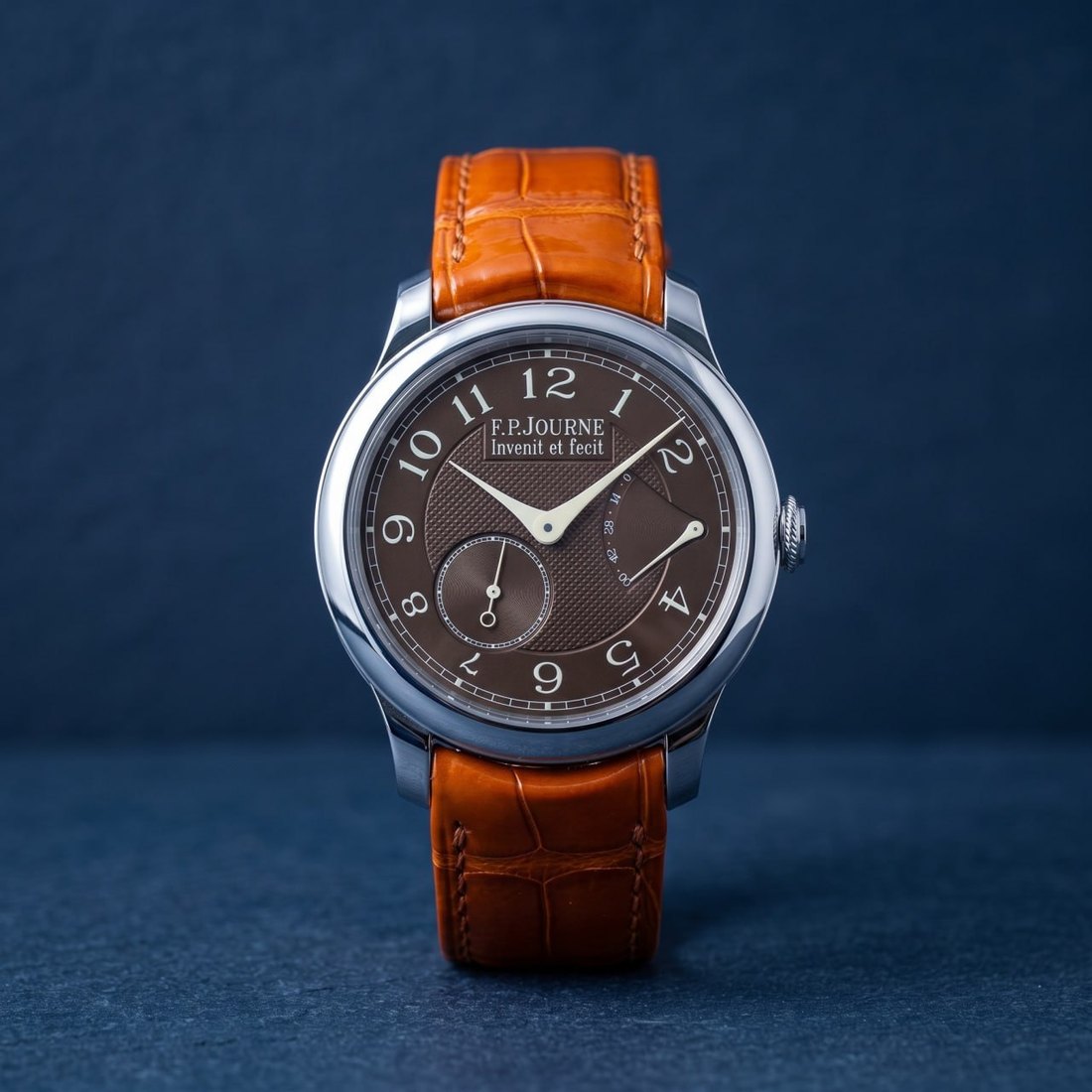F.P. Journe Chronomètre Souverain with a brown Havana dial and leather strap